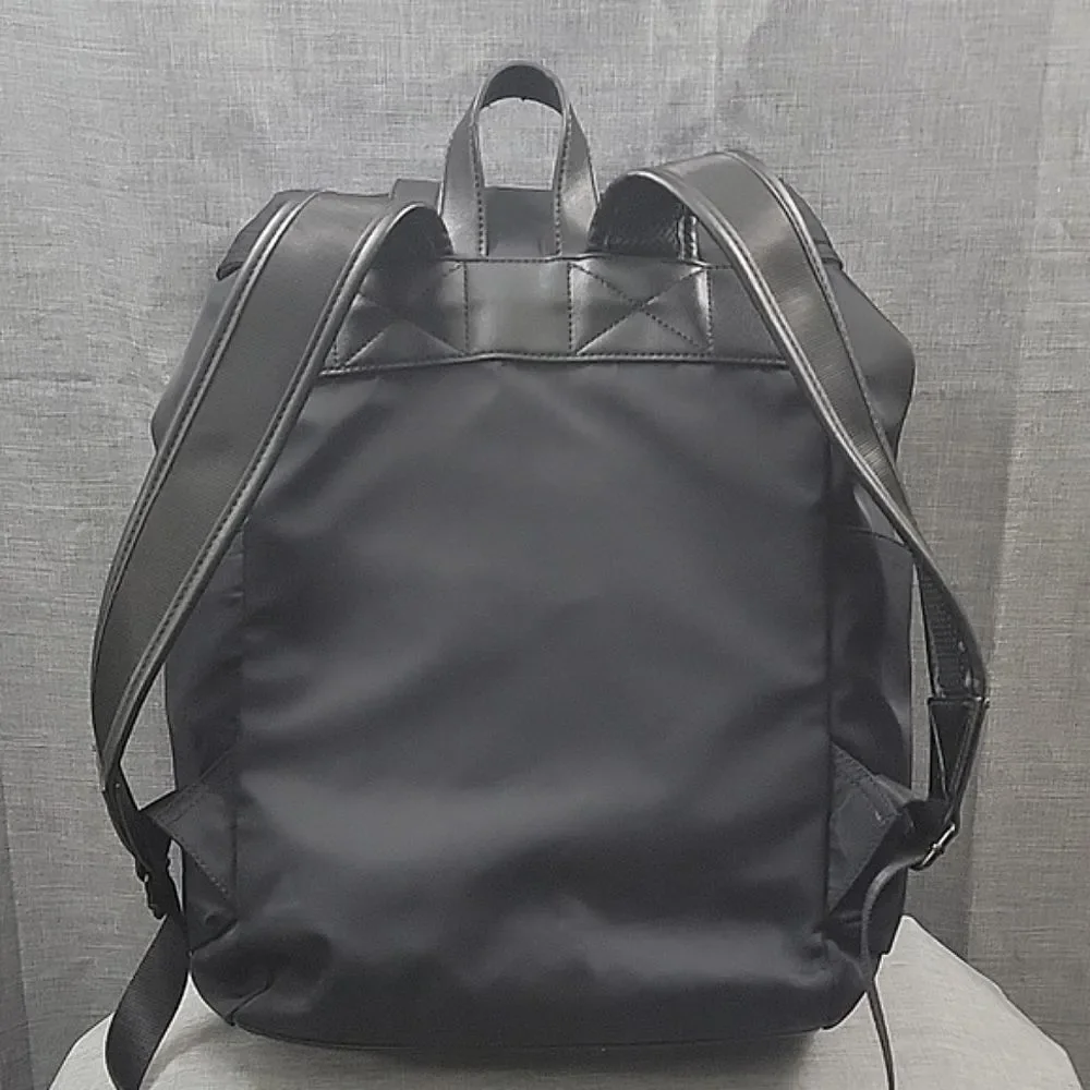 MioMojo Orlando VEGAN Black Leather Backpack -  Minimalist, Nylon, Recycled